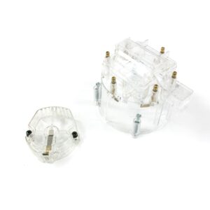TSP HEI Distributor Standard Cap and Rotor Kit; 6 Cylinder Male; Clear