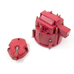 TSP HEI Distributor Standard Cap and Rotor Kit; 6 Cylinder Male; Red
