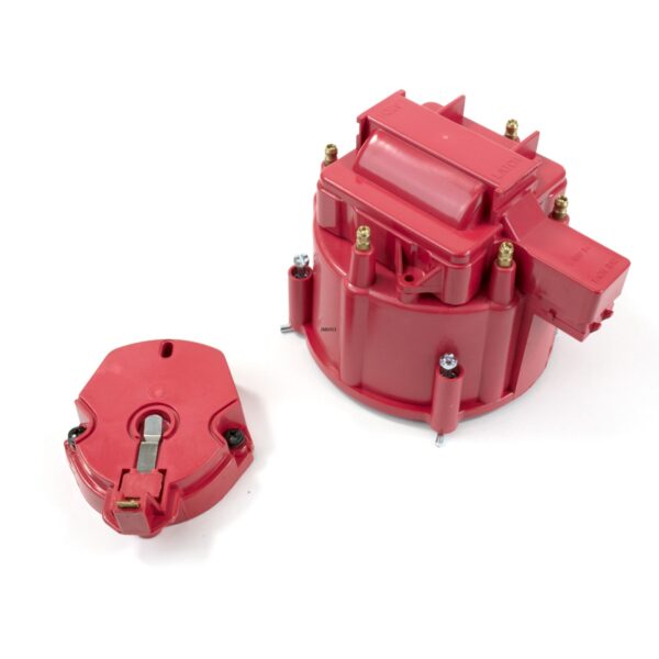 TSP HEI Distributor Standard Cap and Rotor Kit; 6 Cylinder Male; Red