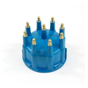 TSP Pro Billet & Ready to Run Distributor Cap and Rotor Kit; 8 Cyl Male; Blue