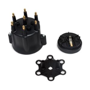 TSP Pro Series Distributor Cap and Rotor Kit; 6 Cylinder Male; Black