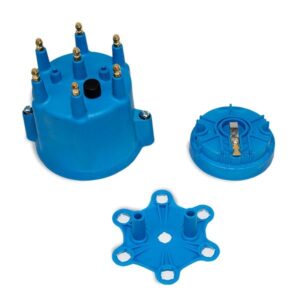 TSP Pro Series Distributor Cap and Rotor Kit; 6 Cylinder Male; Blue