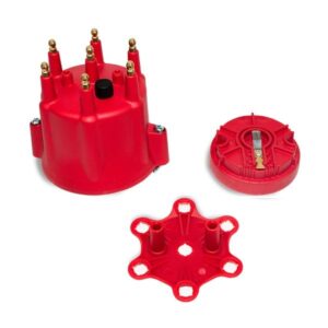 TSP Pro Series Distributor Cap and Rotor Kit; 6 Cylinder Male; Red