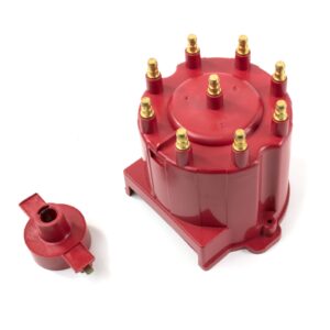TSP GM EFI Distributor Cap and Rotor Kit; 8 Cylinder Male; Red