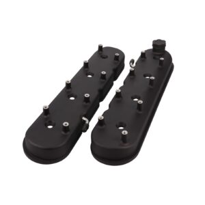 TSP Valve Covers; Cast Alum.; with Coil Mounts LS; Black