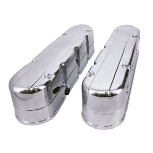 LS Valve Covers; Cast Aluminum; Smooth; w Coil Covers; Polished