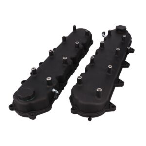 LT Valve Covers; Cast Aluminum; w Coil Mounts; Black