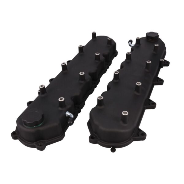 LT Valve Covers; Cast Aluminum; w Coil Mounts; Black