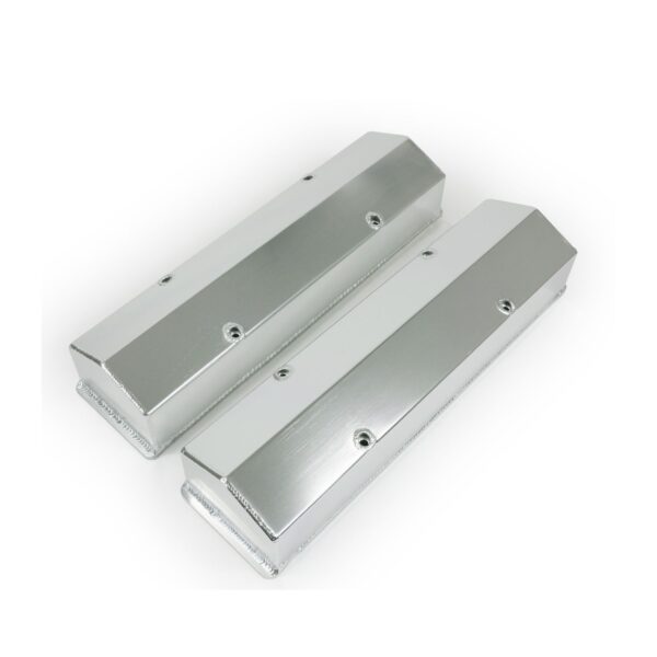 TSP Valve Covers; Fab. Alum.; Long Bolt wthout Holes SBC Perim.; Clear Anodized