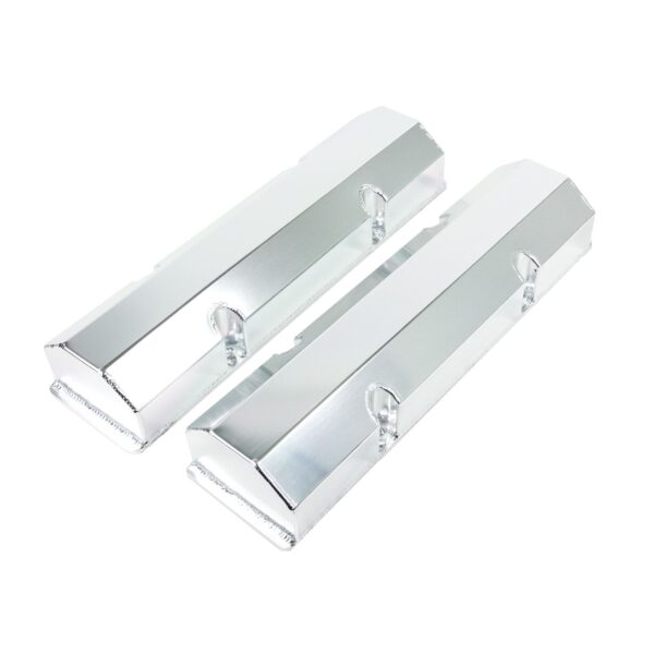 TSP Valve Covers; Fab. Alum.; Short Bolt wthout Holes SBC Perim.; Clear Anodized