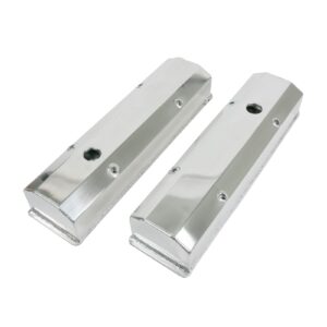 TSP Valve Covers; Fab. Alum.; Long Bolt with Holes SBC Perim.; Polished