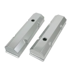 TSP Valve Covers; Fab. Alum.; Short Bolt with Holes SBC Perim.; Clear Anodized