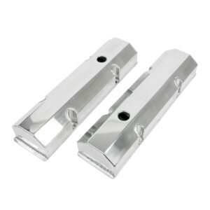 TSP Valve Covers; Fab. Alum.; Short Bolt with Holes SBC Perim.; Polished
