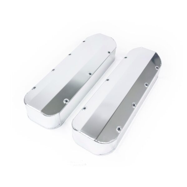 TSP Valve Covers; Fab. Alum.; Long Bolt wthout Holes BBC; Clear Anodized