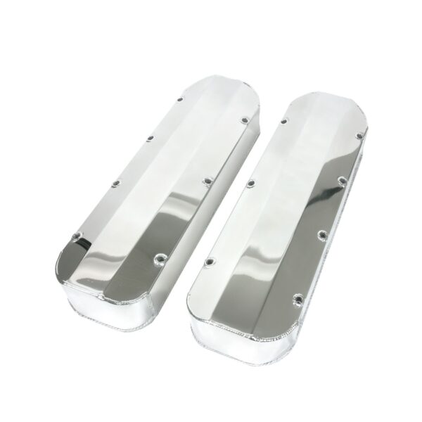 TSP Valve Covers; Fab. Alum.; Long Bolt wthout Holes BBC; Polished