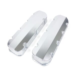TSP Valve Covers; Fab. Alum.; Short Bolt wthout Holes BBC; Clear Anodized