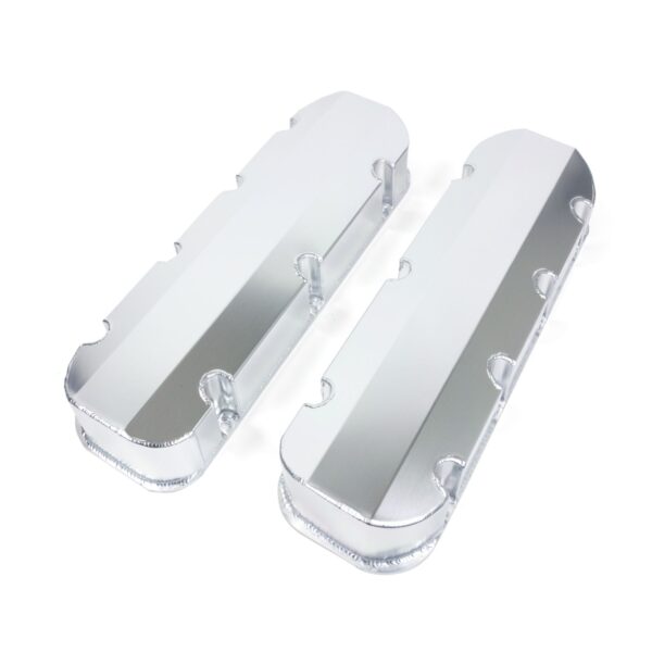 TSP Valve Covers; Fab. Alum.; Short Bolt wthout Holes BBC; Clear Anodized