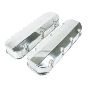 TSP Valve Covers; Fab. Alum.; Short Bolt wthout Holes BBC; Polished