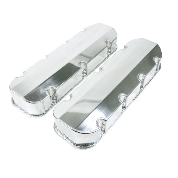 TSP Valve Covers; Fab. Alum.; Short Bolt wthout Holes BBC; Polished