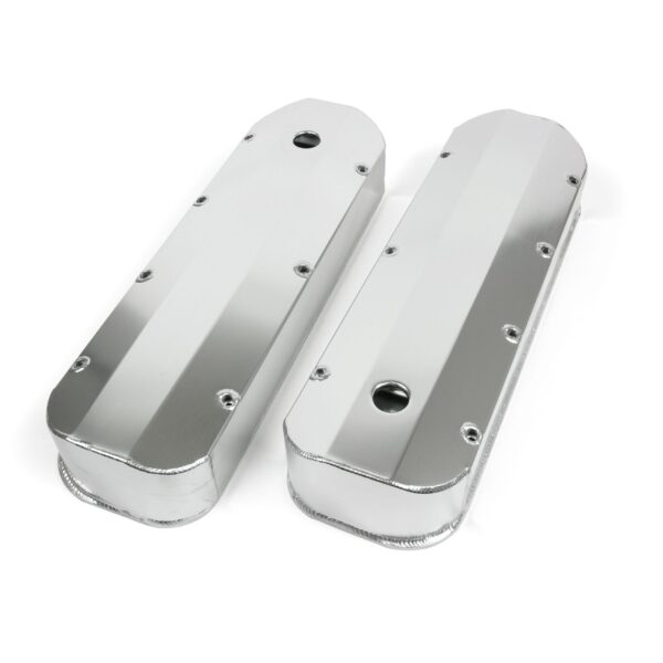 TSP Valve Covers; Fab. Alum.; Long Bolt with Holes BBC; Clear Anodized