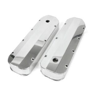 TSP Valve Covers; Fab. Alum.; Long Bolt with Holes BBC; Polished