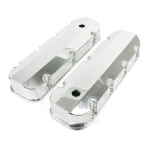 TSP Valve Covers; Fab. Alum.; Short Bolt with Holes BBC; Polished