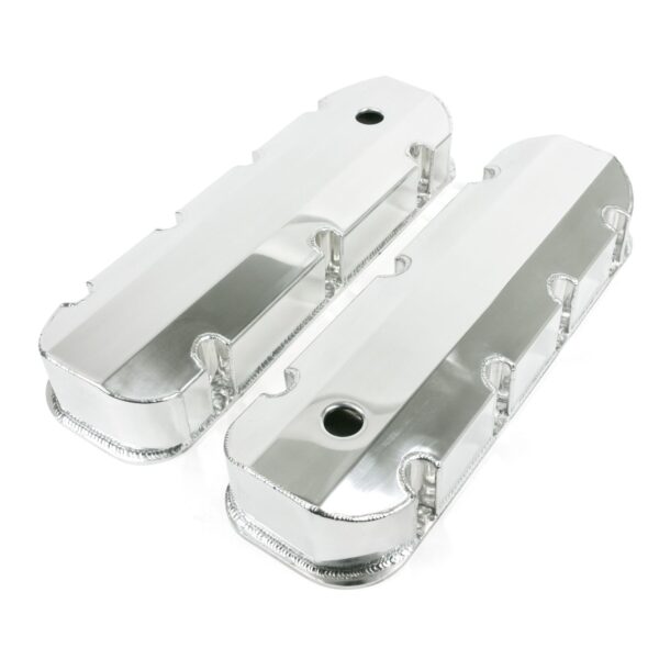 TSP Valve Covers; Fab. Alum.; Short Bolt with Holes BBC; Polished