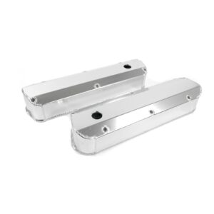 TSP Valve Covers; Fab. Alum.; Long Bolt with Holes SBF; Clear Anodized