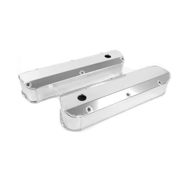 TSP Valve Covers; Fab. Alum.; Long Bolt with Holes SBF; Clear Anodized