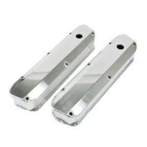 TSP Valve Covers; Fab. Alum.; Long Bolt with Holes SBF; Polished