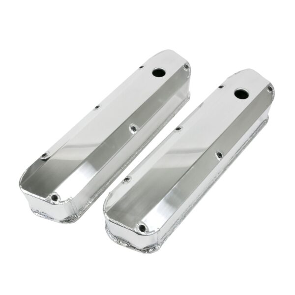 TSP Valve Covers; Fab. Alum.; Long Bolt with Holes SBF; Polished