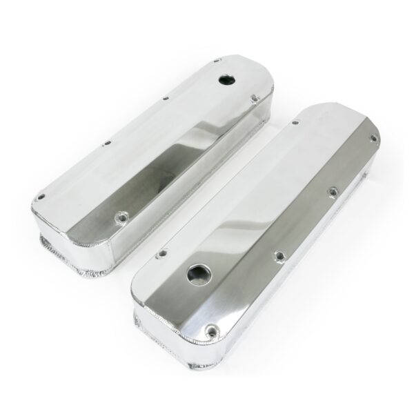TSP Valve Covers; Fab. Alum.; Long Bolt with Holes BBF; Polished