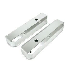 TSP Valve Covers; Fab. Alum.; Long Bolt with Holes Chrysler SB; Clear Anodized