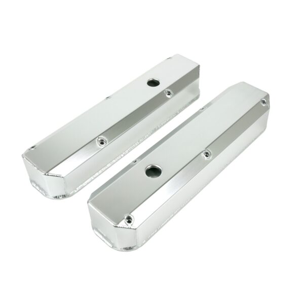 TSP Valve Covers; Fab. Alum.; Long Bolt with Holes Chrysler SB; Clear Anodized