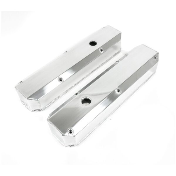 TSP Valve Covers; Fab. Alum.; Long Bolt with Holes Chrysler SB; Polished