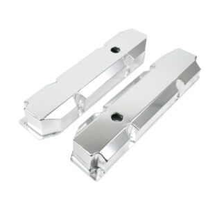 TSP Valve Covers; Fab. Alum.; Short Bolt with Holes Chrysler BB; Clear Anodized