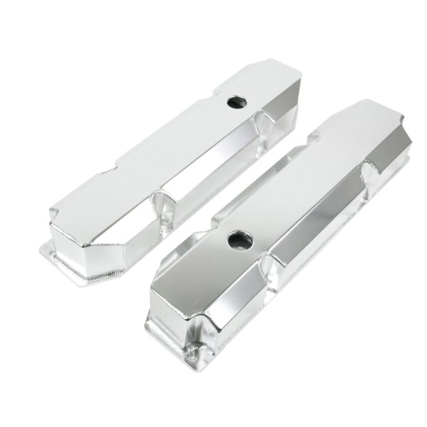TSP Valve Covers; Fab. Alum.; Short Bolt with Holes Chrysler BB; Clear Anodized