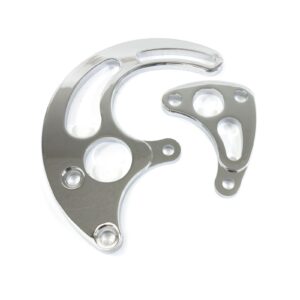 TSP Power Steering Saginaw Bracket; Aluminum BBC Long Water Pump; Chrome