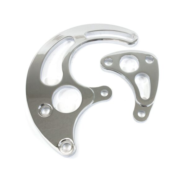 TSP Power Steering Saginaw Bracket; Aluminum BBC Long Water Pump; Chrome