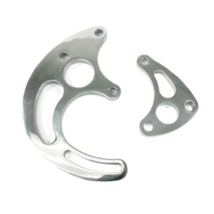 TSP Power Steering Saginaw Bracket; Aluminum BBC Long Water Pump; Polished