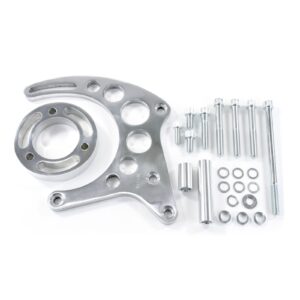 TSP Alternator 10SI Bracket; Aluminum SBC High-mount Long Water Pump; Polished
