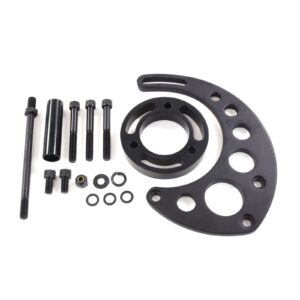 TSP Alternator 10SI Bracket; Aluminum BBC High-mount Long Water Pump; Black