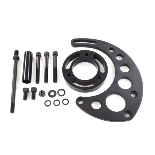 TSP Alternator 10SI Bracket; Aluminum BBC High-mount Long Water Pump; Black