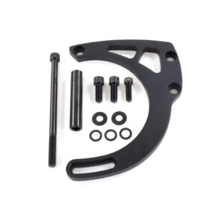 TSP Alternator 10SI Bracket; Aluminum SBC Mid-mount Long Water Pump; Black