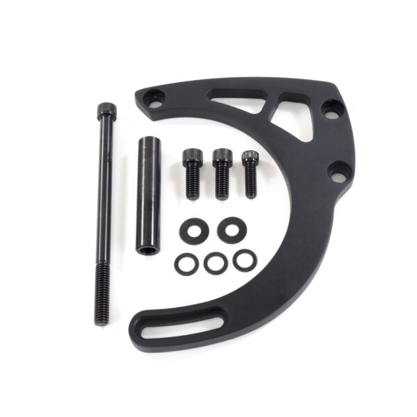 TSP Alternator 10SI Bracket; Aluminum SBC Mid-mount Long Water Pump; Black