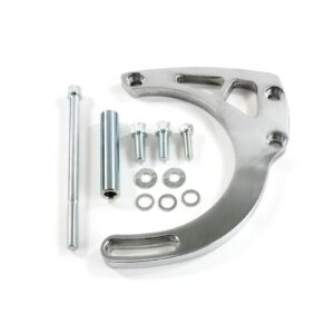 TSP Alternator 10SI Bracket; Aluminum SBC Mid-mount Long Water Pump; Polished