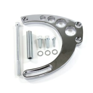 TSP Alternator 10SI Bracket; Aluminum BBC Mid-mount Long Water Pump; Chrome