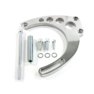 TSP Alternator 10SI Bracket; Aluminum BBC Mid-mount Long Water Pump; Polished