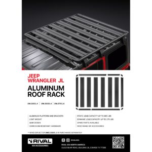 Aluminum Modular Roof Rack Jeep Wrangler JL 2018-2024 4-Door