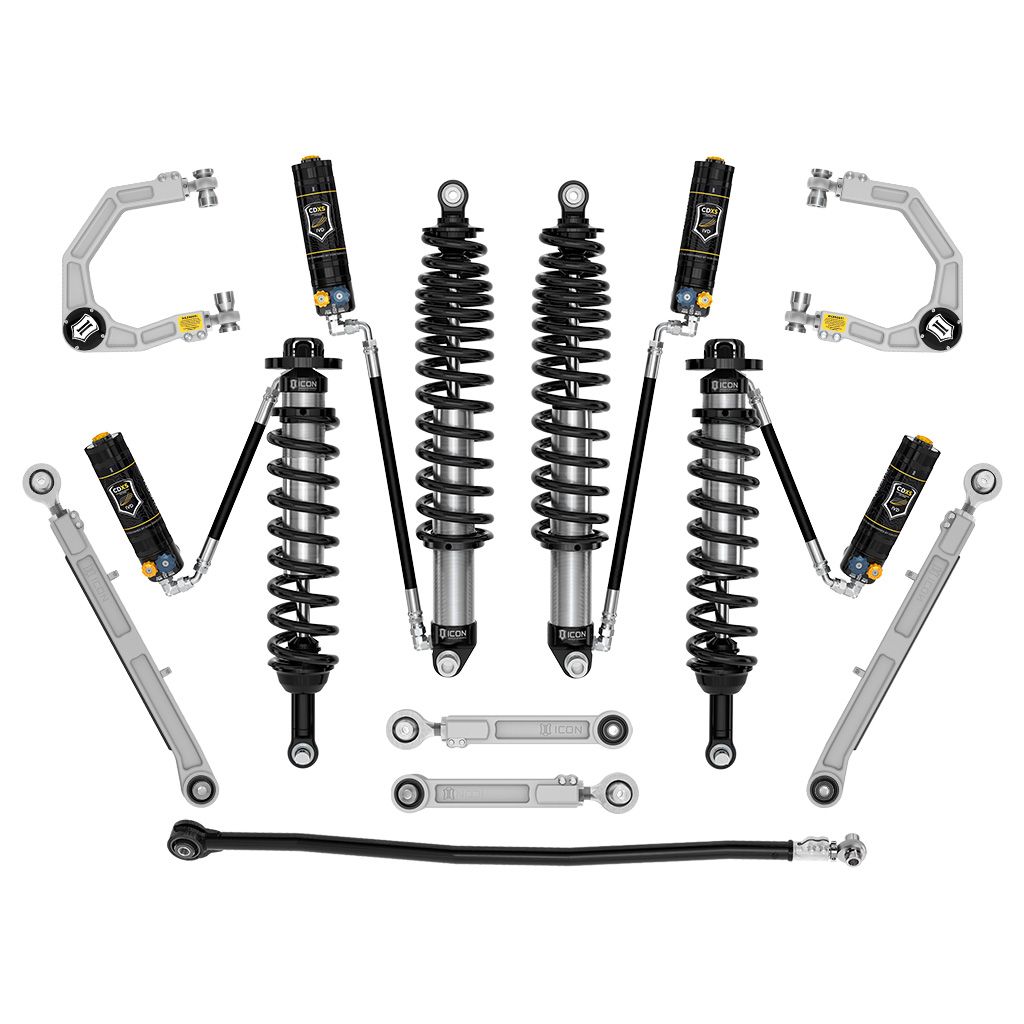 ICON 2021-2023 Ford Bronco, Non-Sasquatch, 3-4" Lift, Stage 7 Suspension System, CDXS, Billet, Heavy Rate Rear Spring